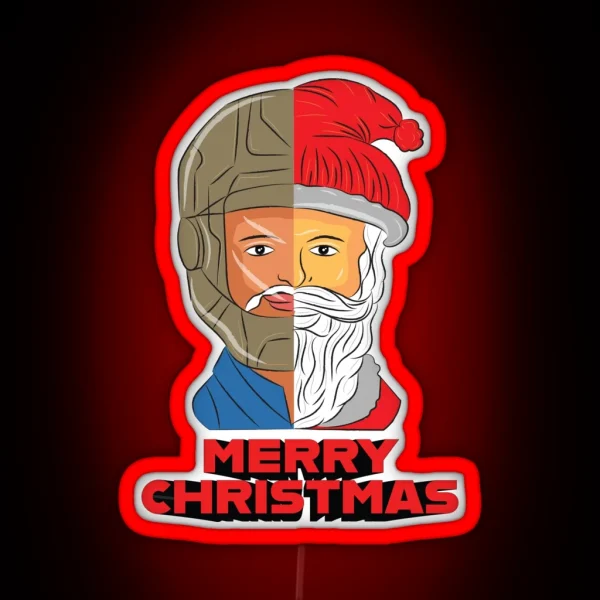 Biker Santa Biker And Santa RGB Neon Sign