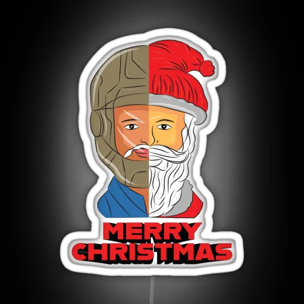 Biker Santa Biker And Santa RGB Neon Sign