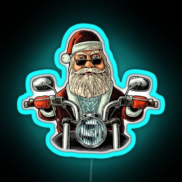 Biker Santa RGB Neon Sign