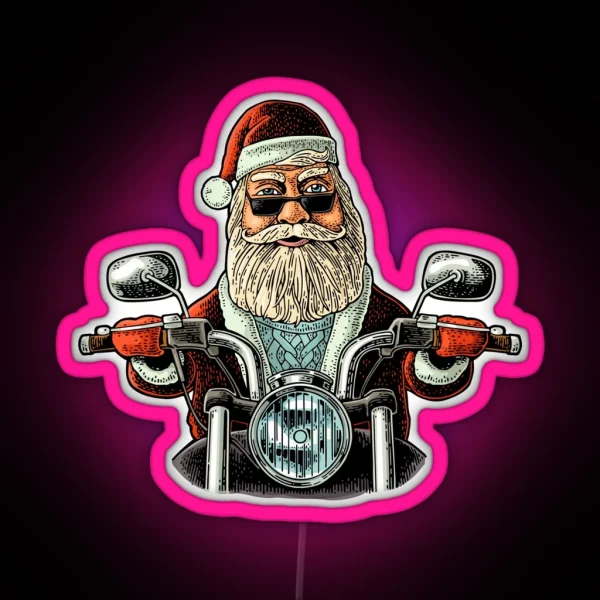 Biker Santa RGB Neon Sign