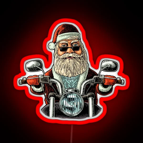 Biker Santa RGB Neon Sign