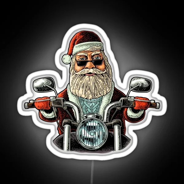 Biker Santa RGB Neon Sign