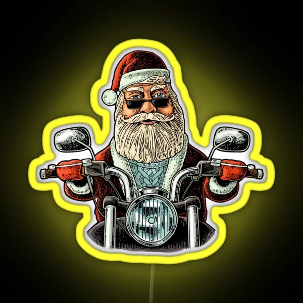 Biker Santa RGB Neon Sign