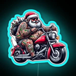 Biker Santa RGB Neon Sign