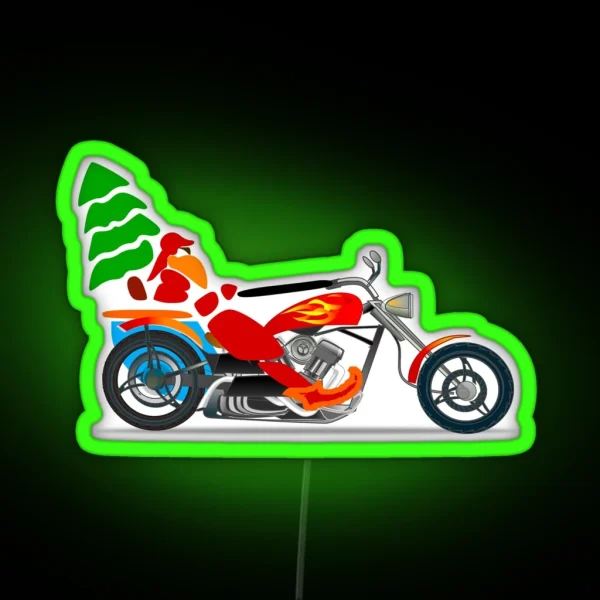 Biker Santa RGB Neon Sign