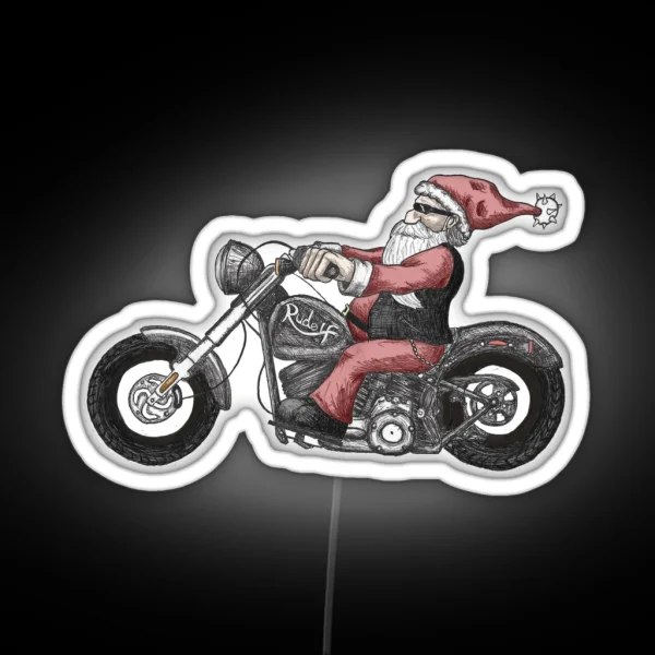 Biker Santa RGB Neon Sign