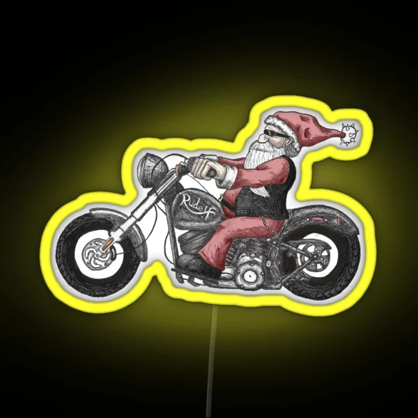 Biker Santa RGB Neon Sign