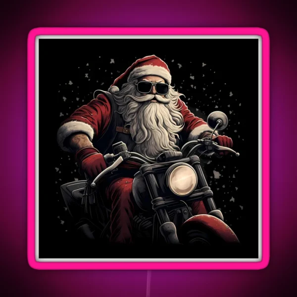 Biker Santa RGB Neon Sign