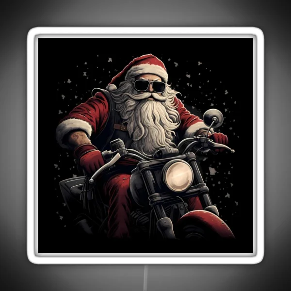 Biker Santa RGB Neon Sign