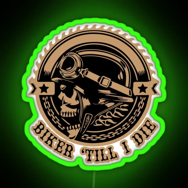 Biker Till I Die RGB Neon Sign