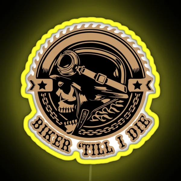 Biker Till I Die RGB Neon Sign