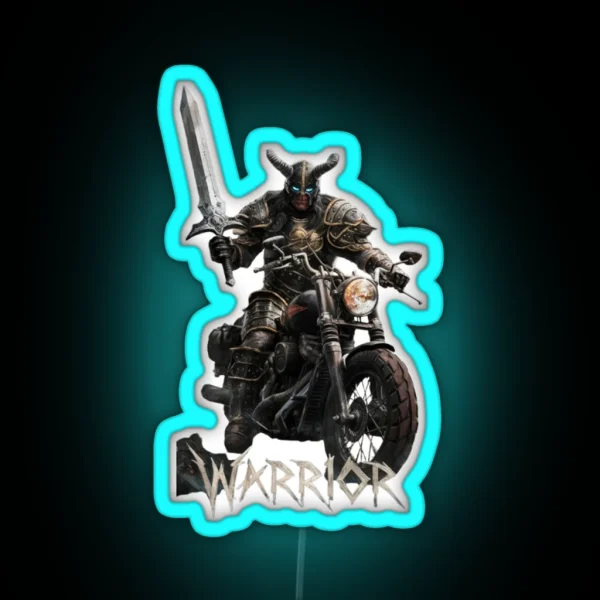 Biker Warrior RGB Neon Sign