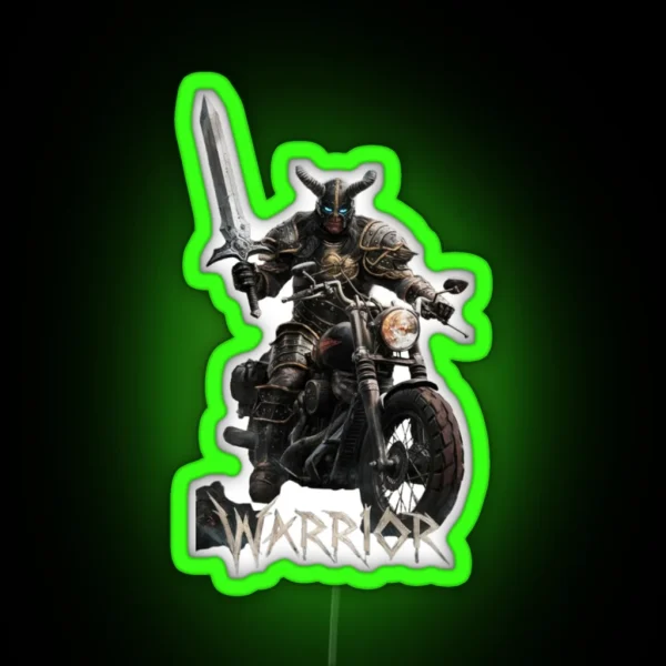 Biker Warrior RGB Neon Sign