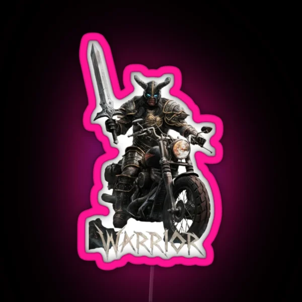 Biker Warrior RGB Neon Sign