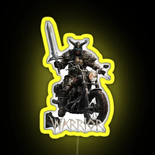 Biker Warrior RGB Neon Sign