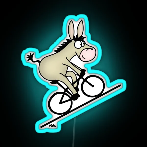 Biking Donkey RGB Neon Sign