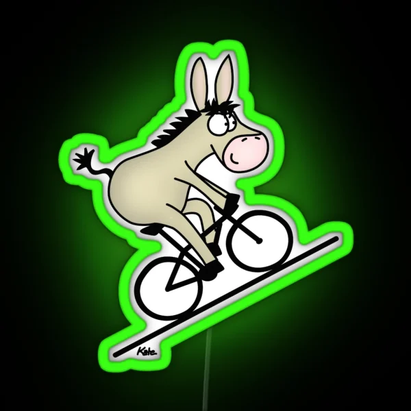 Biking Donkey RGB Neon Sign