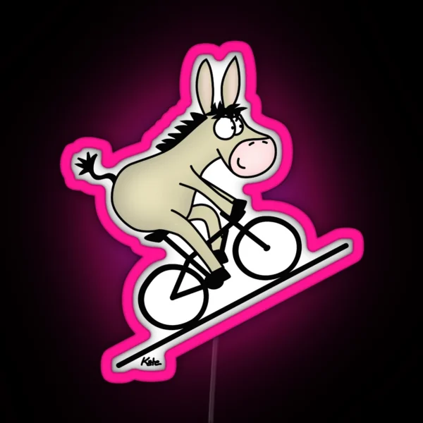 Biking Donkey RGB Neon Sign