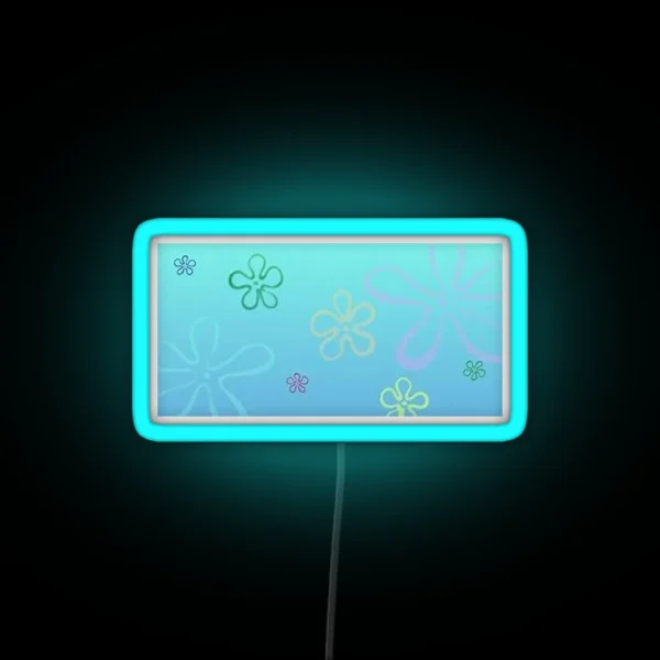 BIKINI BOTTOM FLOWERS RGB Neon Sign