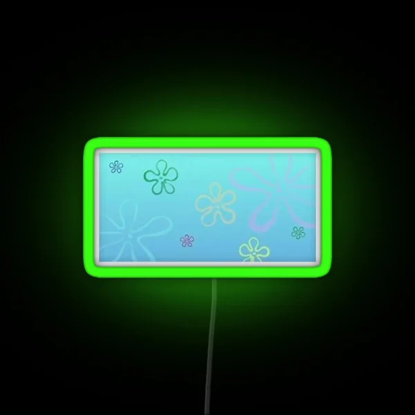 BIKINI BOTTOM FLOWERS RGB Neon Sign