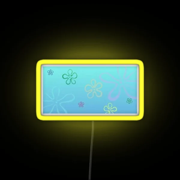 BIKINI BOTTOM FLOWERS RGB Neon Sign