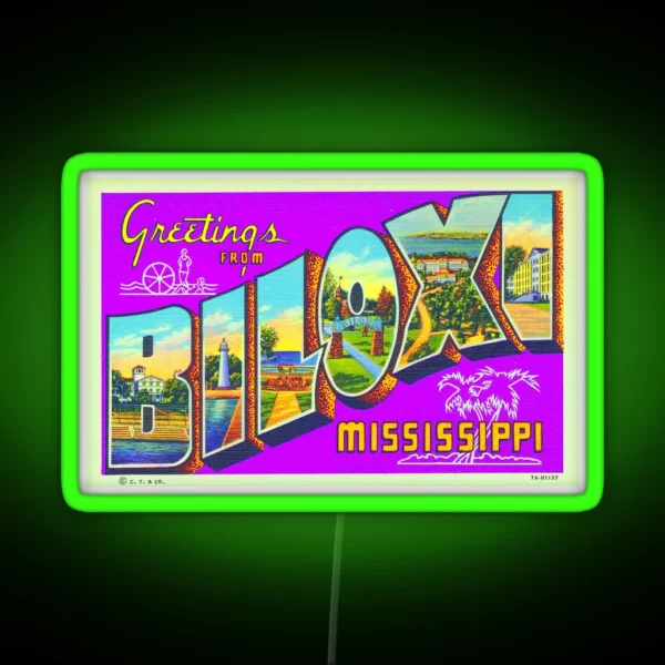 Biloxi Mississippi RGB Neon Sign