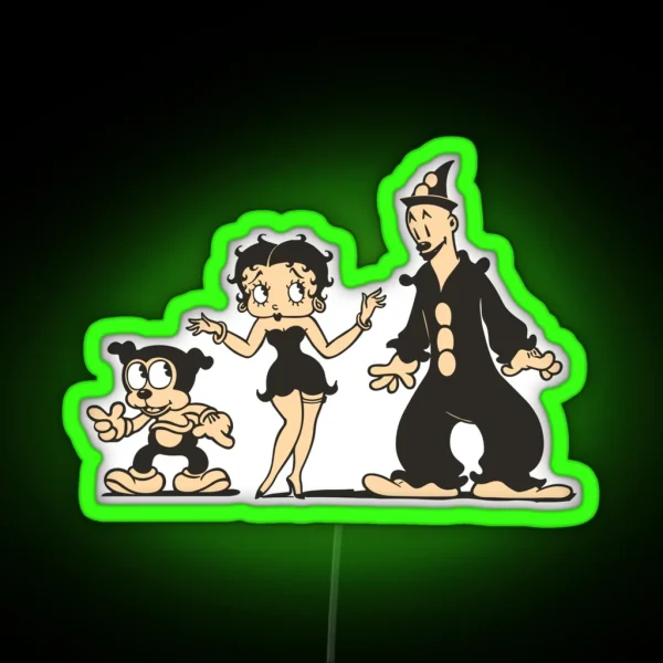 Bimbo Betty Boop Ko Ko Vintage Cartoon RGB Neon Sign