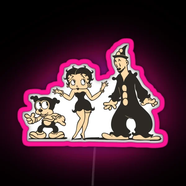 Bimbo Betty Boop Ko Ko Vintage Cartoon RGB Neon Sign