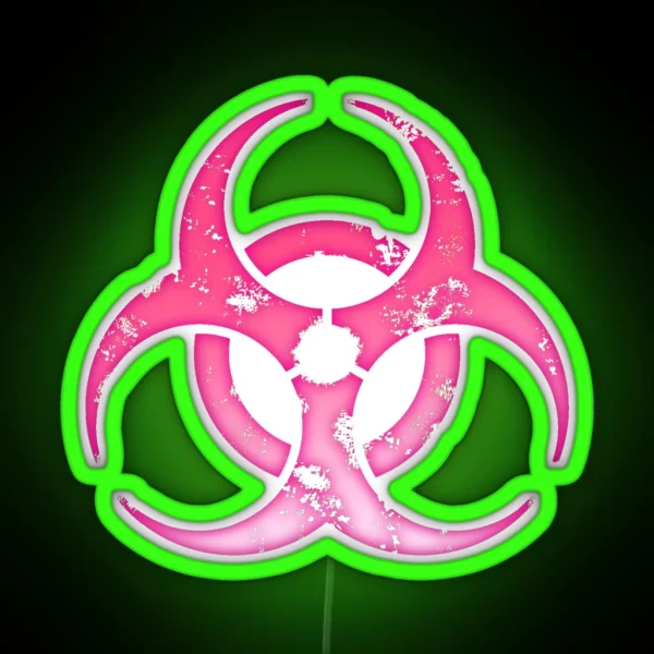 Biohazard In Pink RGB Neon Sign