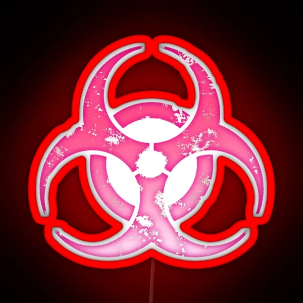 Biohazard In Pink RGB Neon Sign