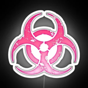 Biohazard In Pink RGB Neon Sign