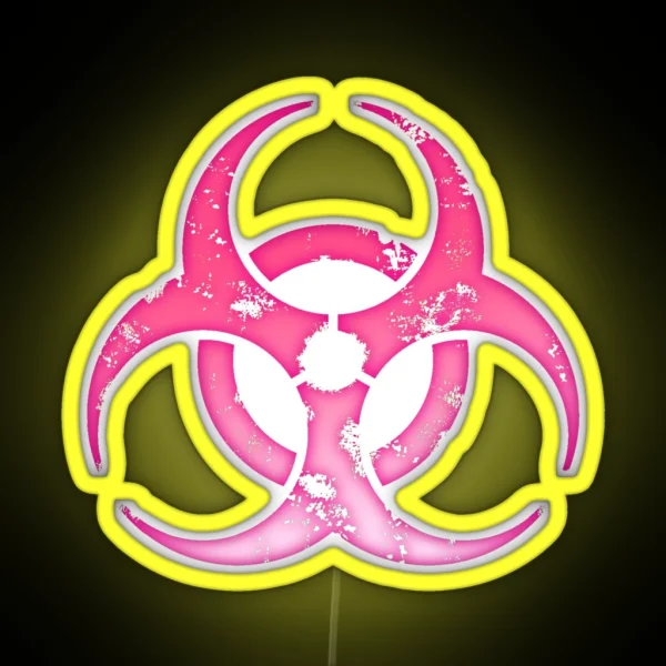 Biohazard In Pink RGB Neon Sign