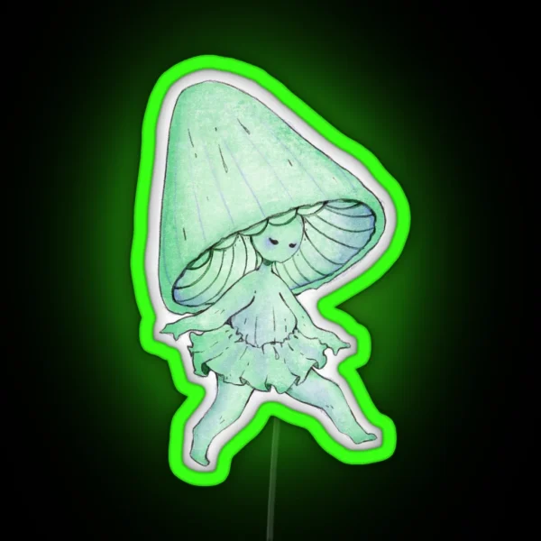 Bioluminescent Mushrooms RGB Neon Sign