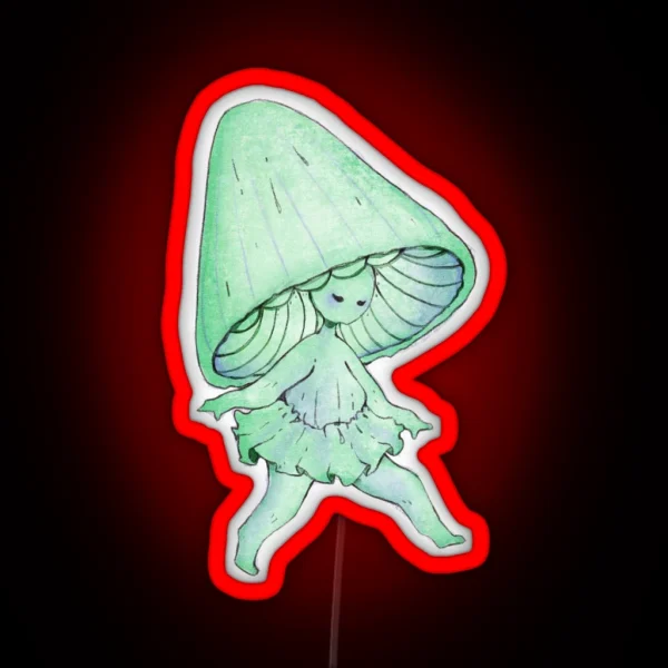 Bioluminescent Mushrooms RGB Neon Sign