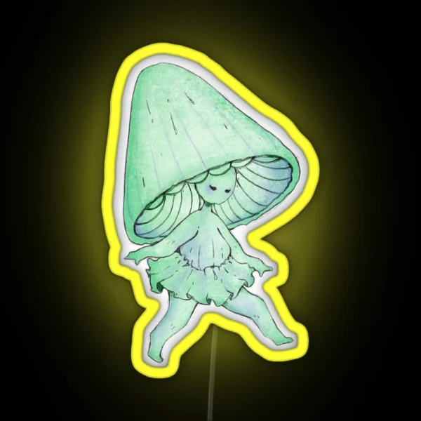 Bioluminescent Mushrooms RGB Neon Sign