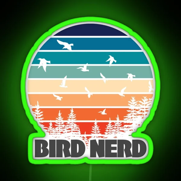 Bird Nerd Retro Vintage RGB Neon Sign