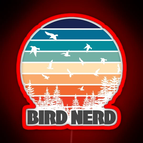 Bird Nerd Retro Vintage RGB Neon Sign