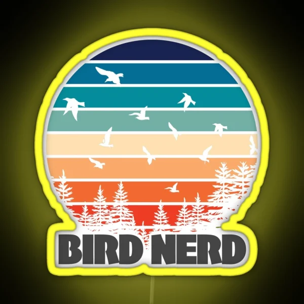 Bird Nerd Retro Vintage RGB Neon Sign