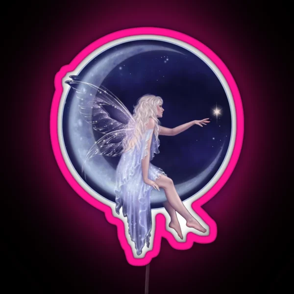 Birth Of A Star Moon Fairy RGB Neon Sign