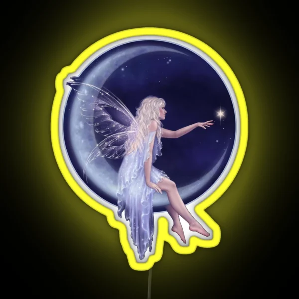 Birth Of A Star Moon Fairy RGB Neon Sign