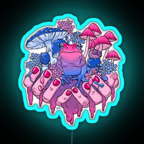 Bisexual Frog Fungi Handful RGB Neon Sign