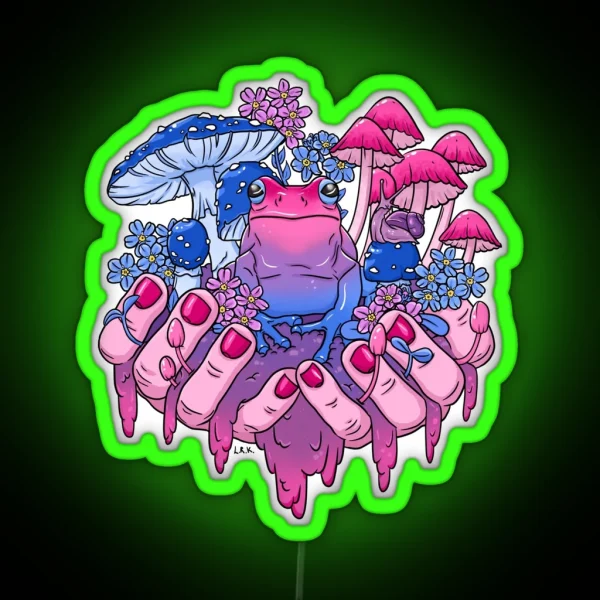 Bisexual Frog Fungi Handful RGB Neon Sign