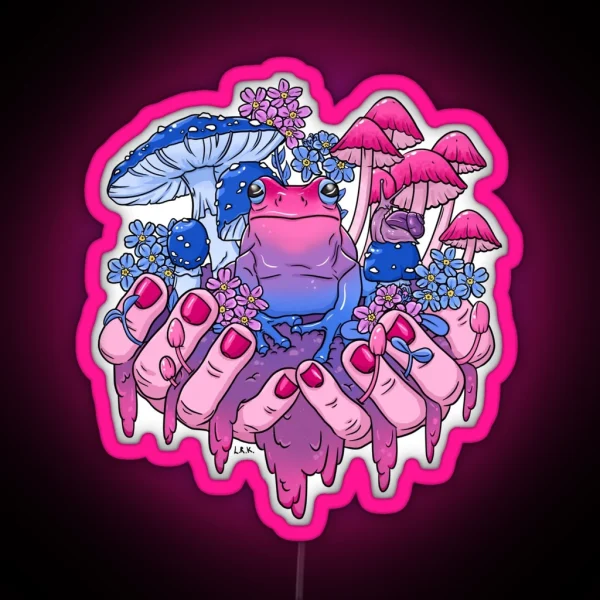 Bisexual Frog Fungi Handful RGB Neon Sign