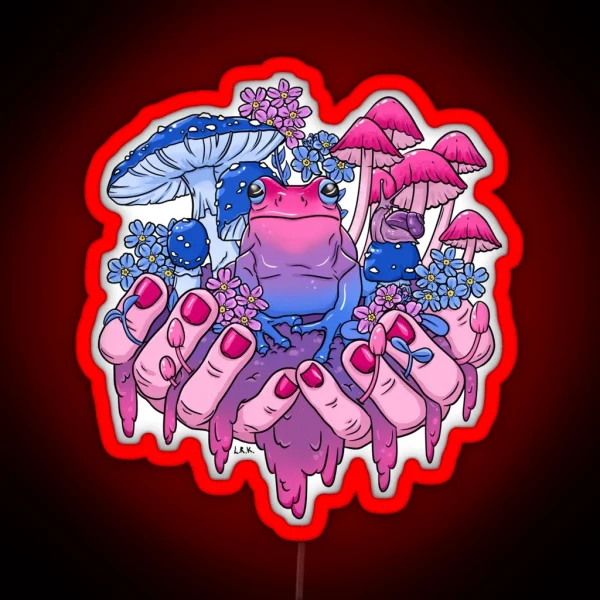 Bisexual Frog Fungi Handful RGB Neon Sign