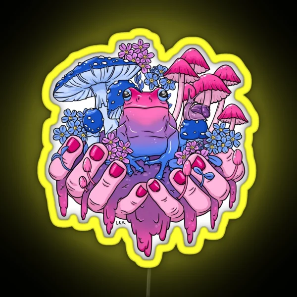 Bisexual Frog Fungi Handful RGB Neon Sign