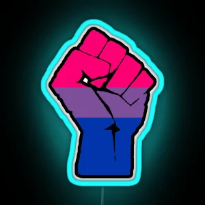 Bisexual Pride Flag Raised Fist RGB Neon Sign