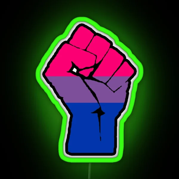 Bisexual Pride Flag Raised Fist RGB Neon Sign