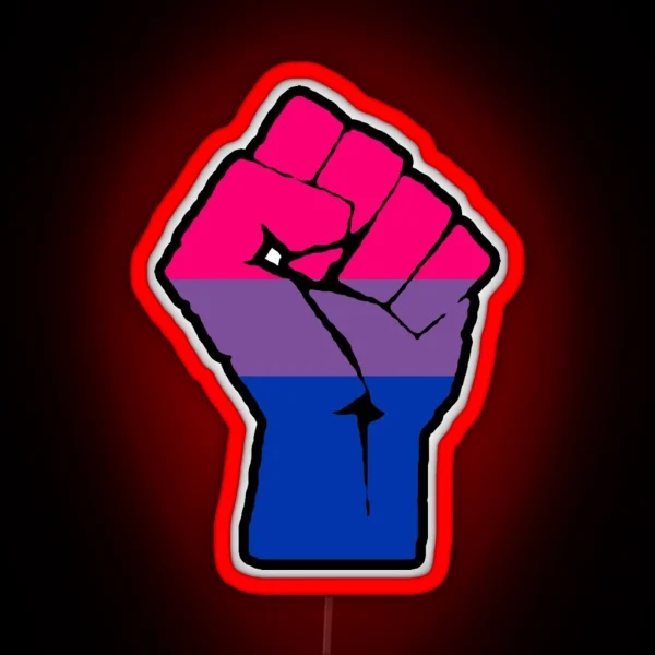 Bisexual Pride Flag Raised Fist RGB Neon Sign