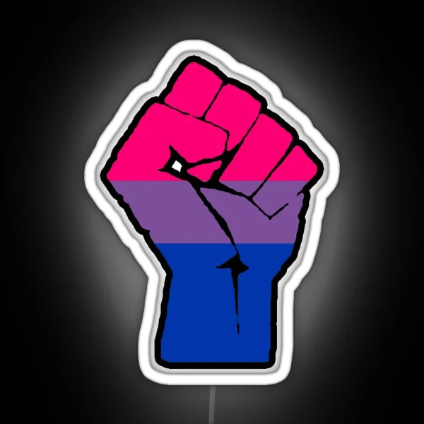 Bisexual Pride Flag Raised Fist RGB Neon Sign