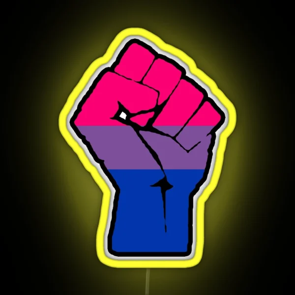 Bisexual Pride Flag Raised Fist RGB Neon Sign